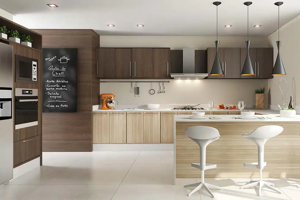 Descubra a beleza e a praticidade da nossa cozinha moderna e minimalista. Com um design elegante e funcional, esta imagem oferece inspiração para criar um espaço culinário eficiente e esteticamente agradável.